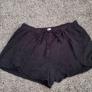 Black lace shorts